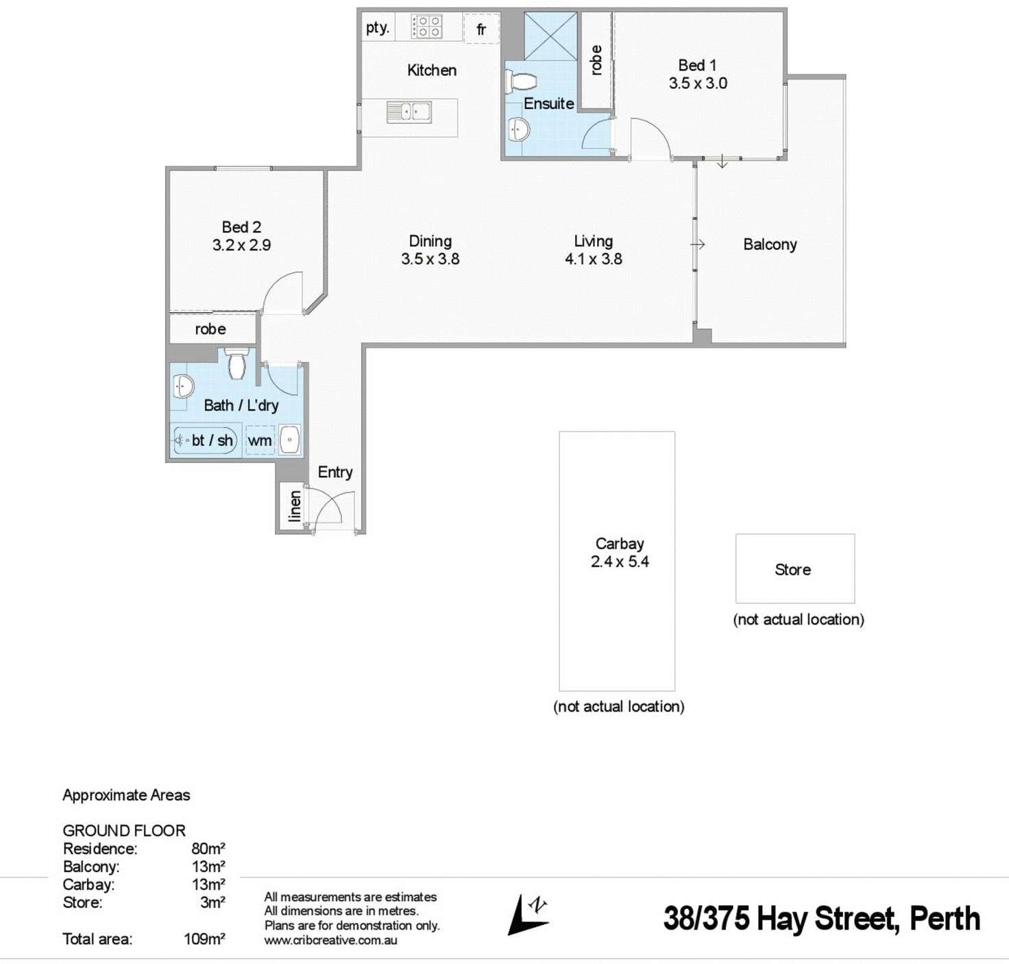 Floorplan of Homely apartment listing, 38/375 Hay Street, Perth WA 6000