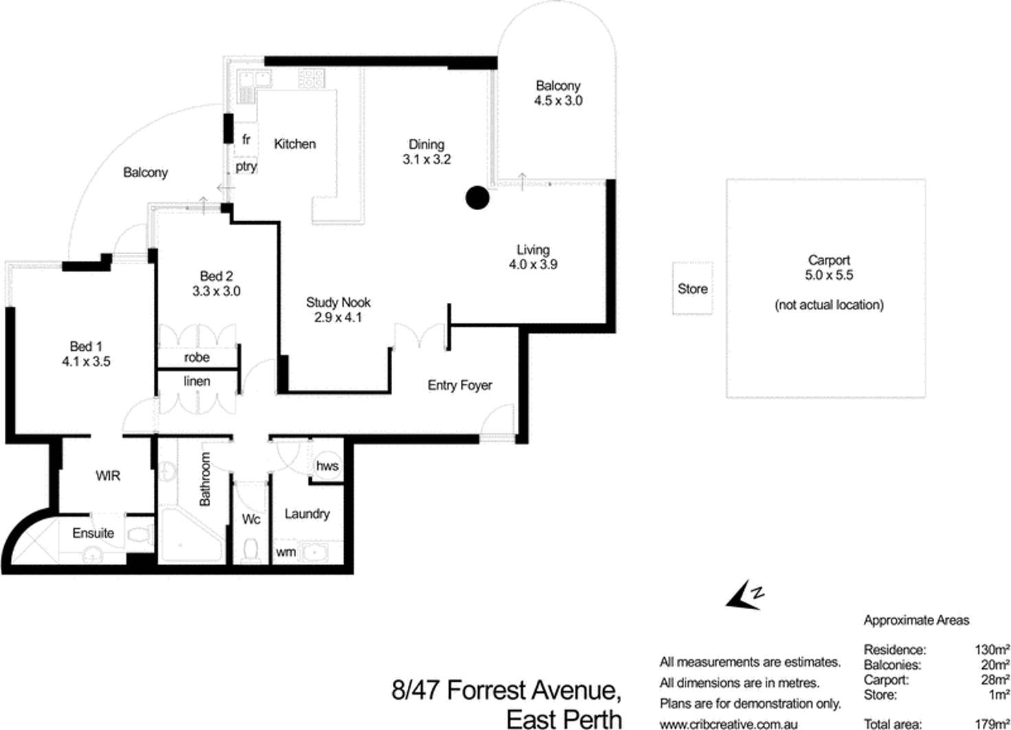Floorplan of Homely apartment listing, 8/47 Forrest Avenue, East Perth WA 6004