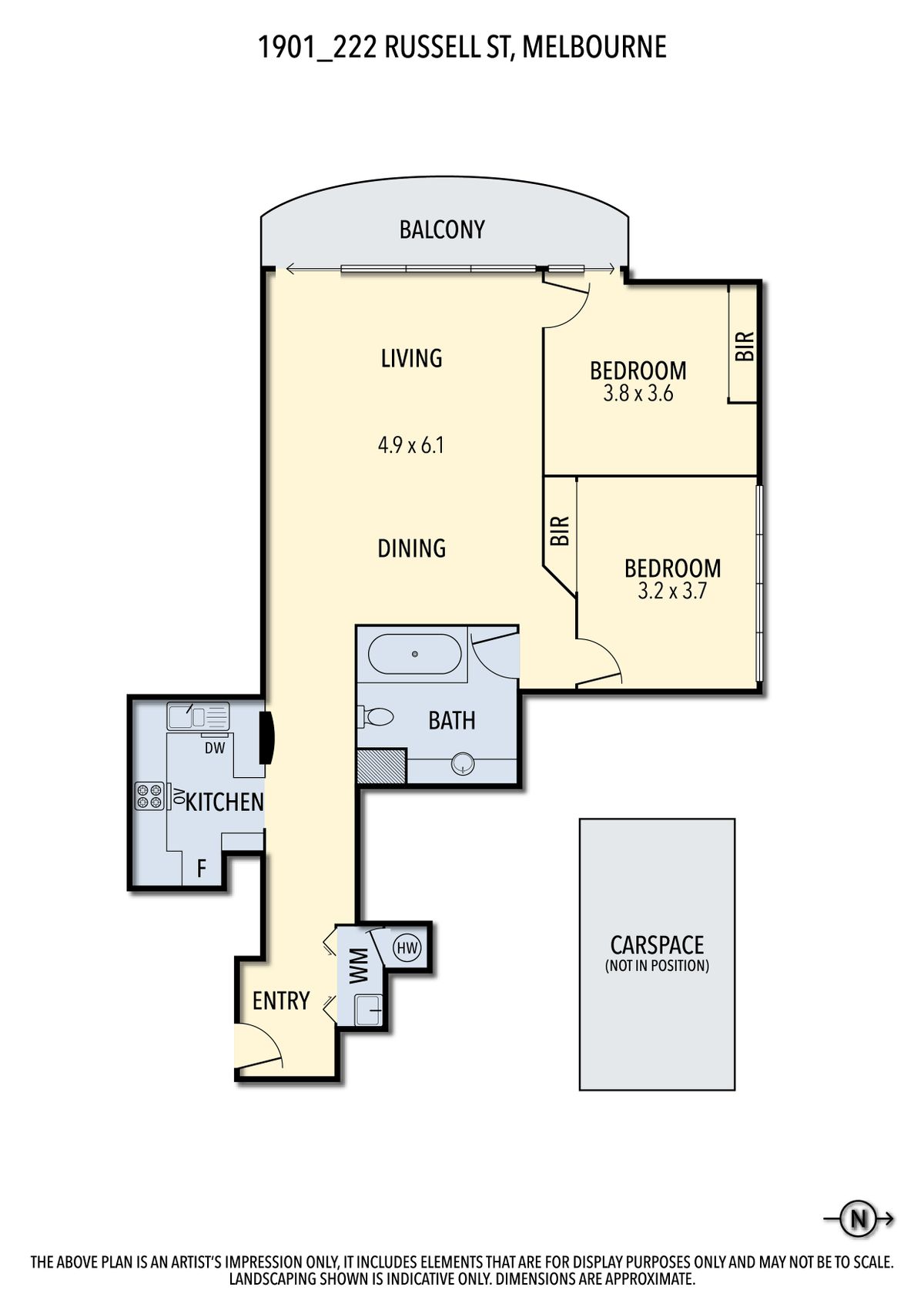 Floorplan of Homely apartment listing, 1901/222 Russell Street, Melbourne VIC 3000