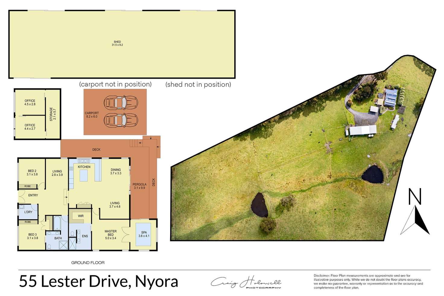 Floorplan of Homely house listing, 55 Lester Drive, Nyora VIC 3987