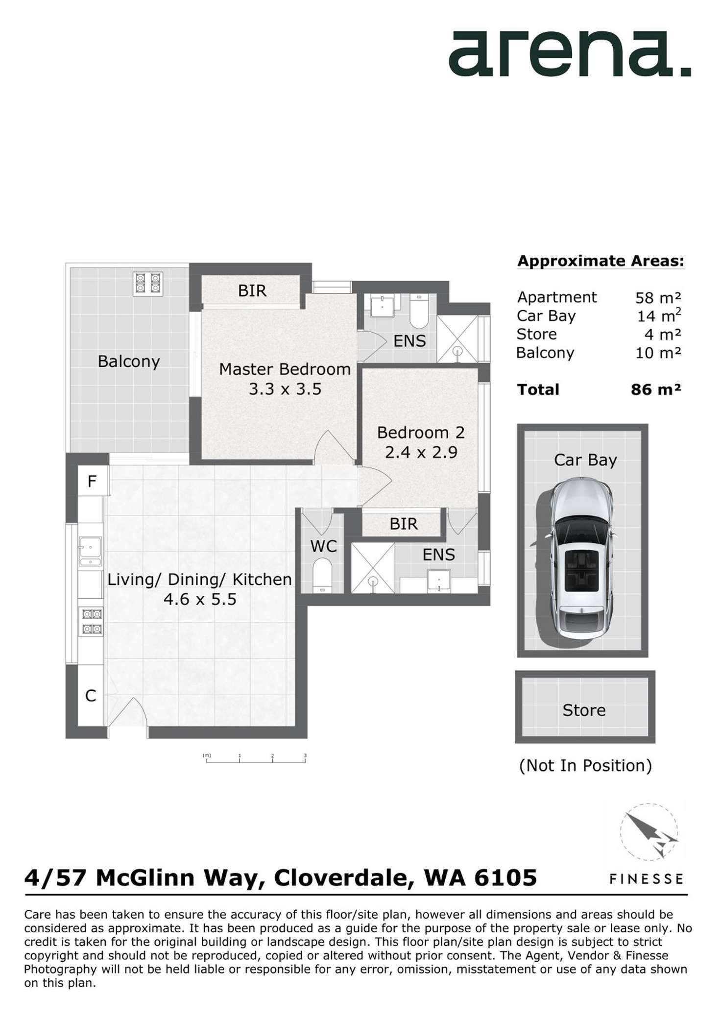Floorplan of Homely apartment listing, 4/57 McGlinn Way, Cloverdale WA 6105