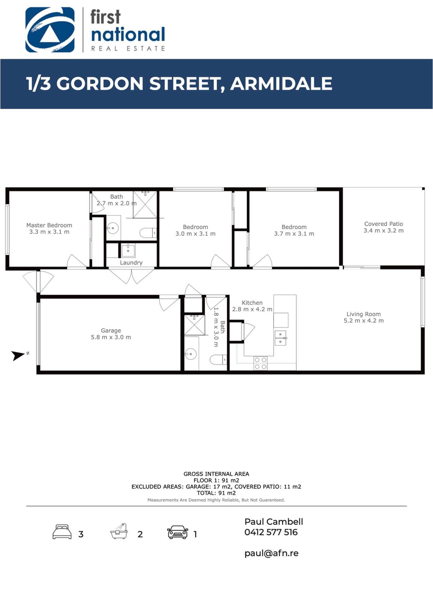 Floorplan of Homely unit listing, 1/3 Gordon Street, Armidale NSW 2350