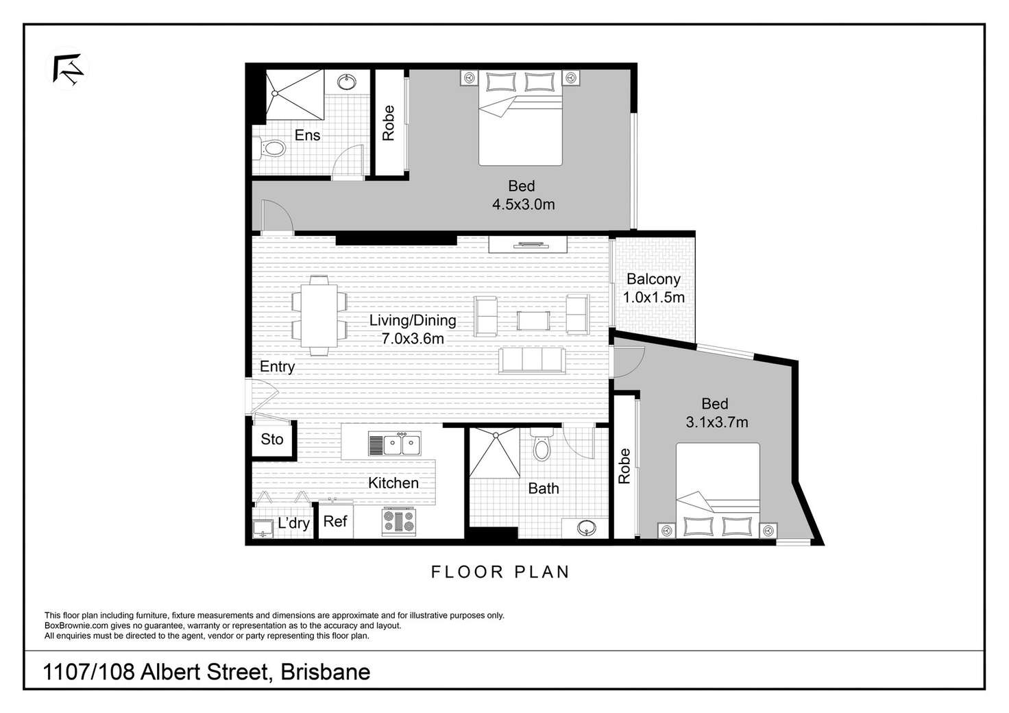 Floorplan of Homely apartment listing, 1107/108 Albert Street, Brisbane City QLD 4000