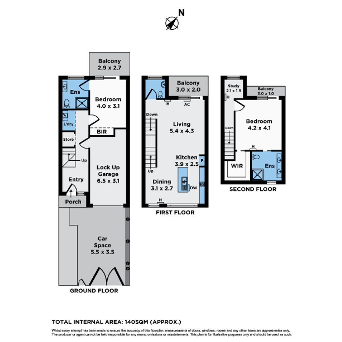 Floorplan of Homely townhouse listing, 8 Rourke Lane, Kensington VIC 3031
