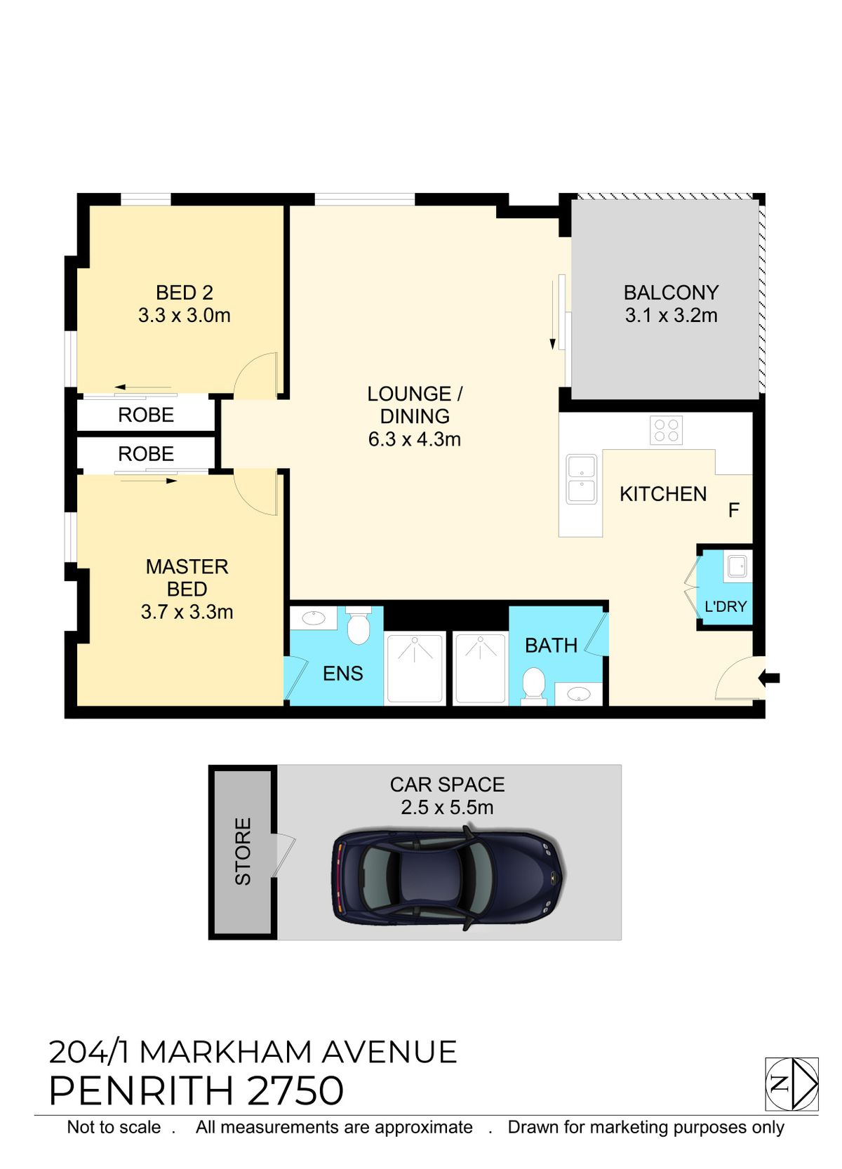 Floorplan of Homely apartment listing, 204/1 Markham Avenue, Penrith NSW 2750