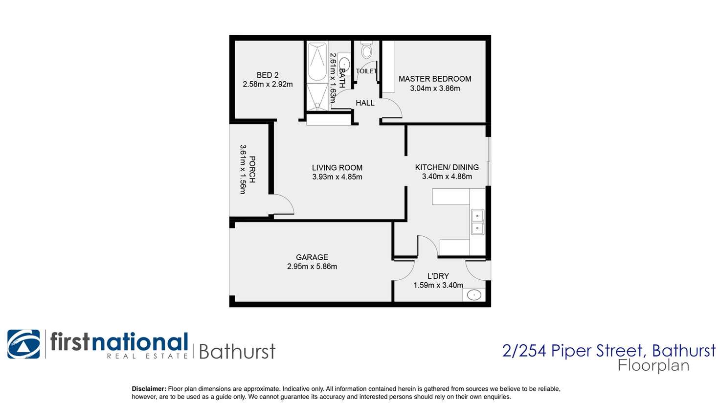 Floorplan of Homely unit listing, 2/254 Piper Street, Bathurst NSW 2795