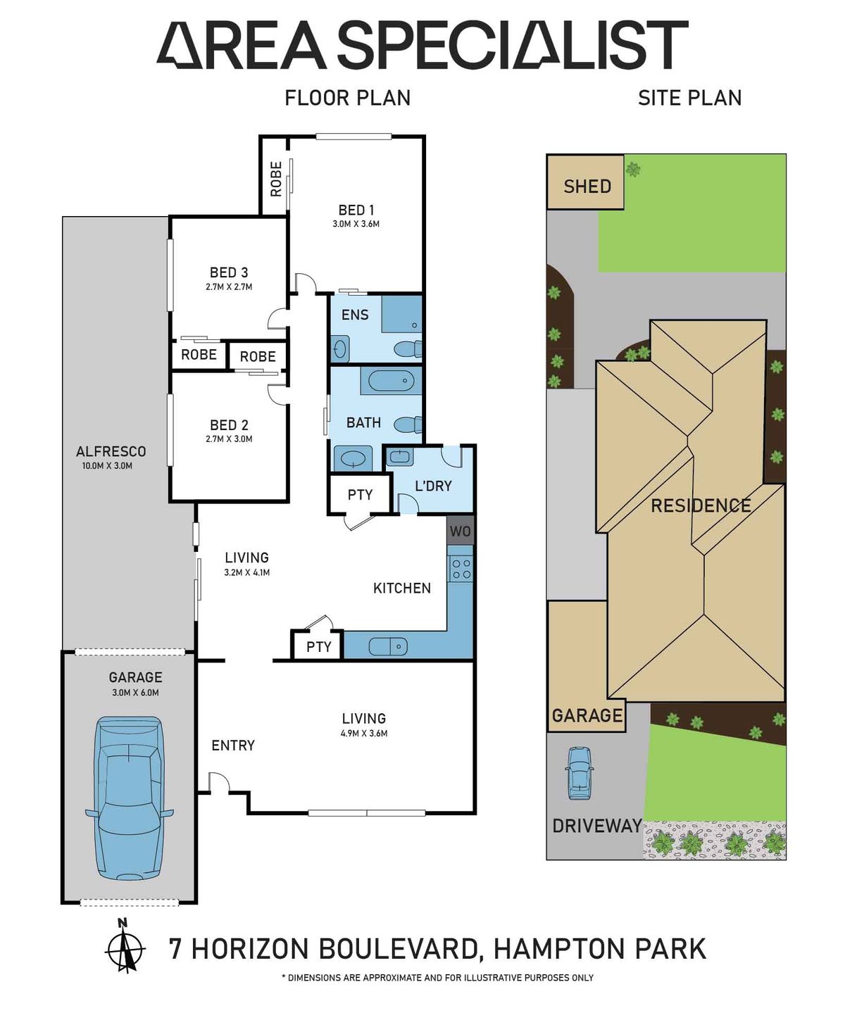 Floorplan of Homely house listing, 7 Horizon Boulevard, Hampton Park VIC 3976