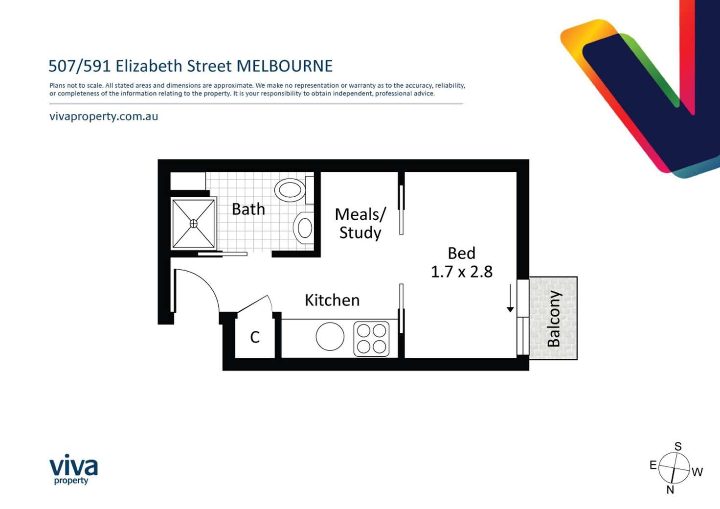 Floorplan of Homely apartment listing, 507/591-593 Elizabeth Street, Melbourne VIC 3000