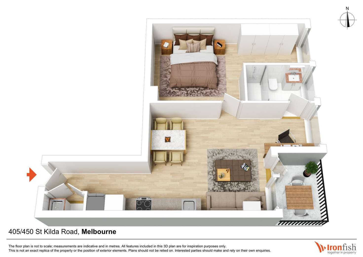 Floorplan of Homely apartment listing, 405/450 St Kilda Road, Melbourne VIC 3004
