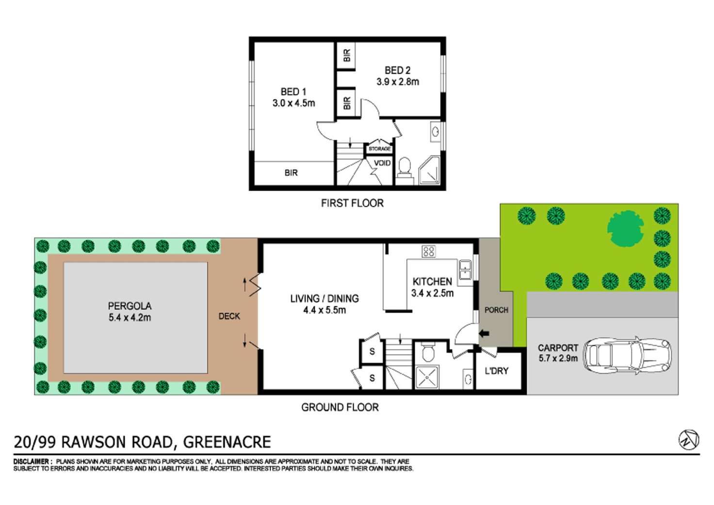 Floorplan of Homely townhouse listing, 20/99 Rawson Road, Greenacre NSW 2190