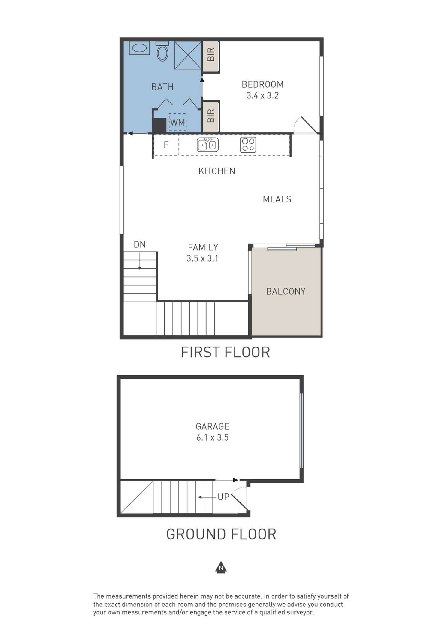 Floorplan of Homely townhouse listing, 1 Vinall Place, Sunshine West VIC 3020