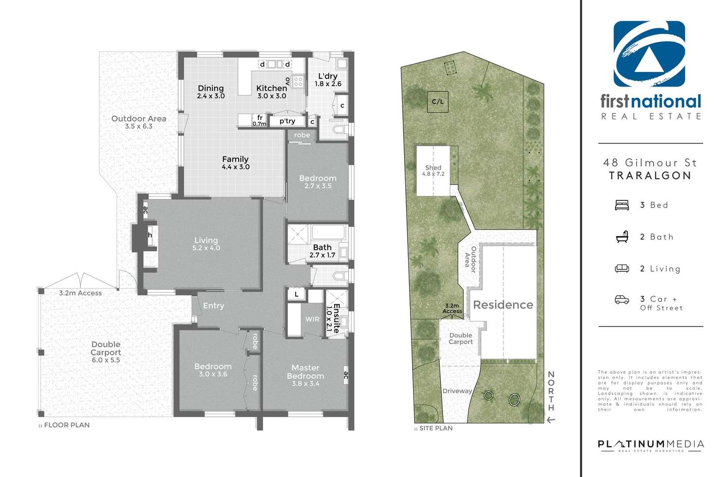 Floorplan of Homely house listing, 48 Gilmour Street, Traralgon VIC 3844