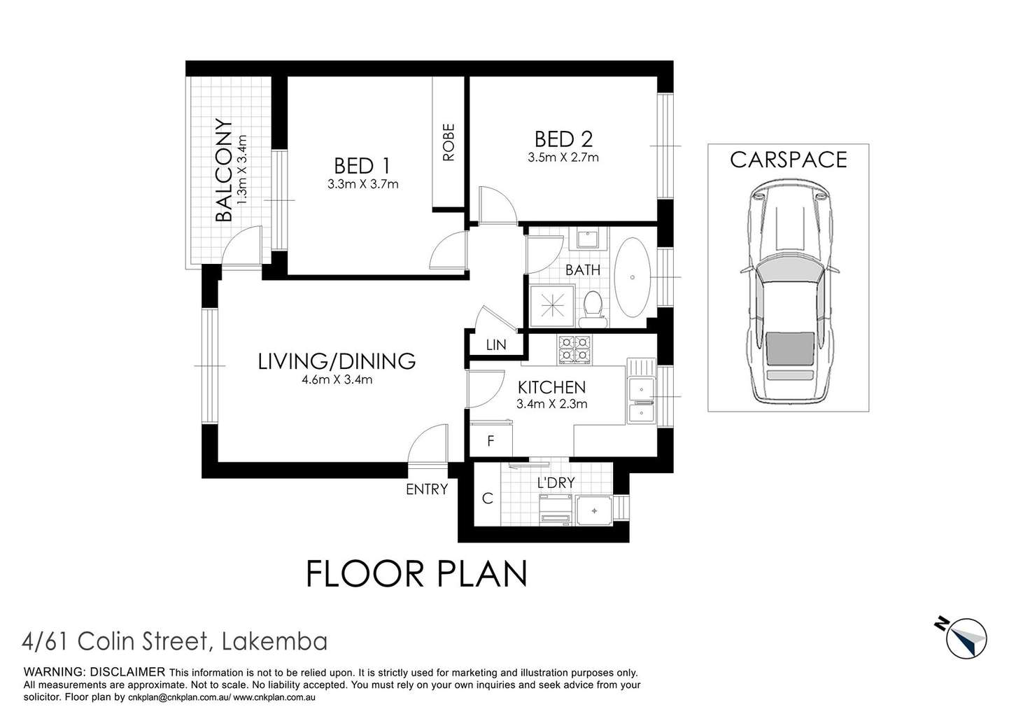 Floorplan of Homely unit listing, 4/61 Colin Street, Lakemba NSW 2195