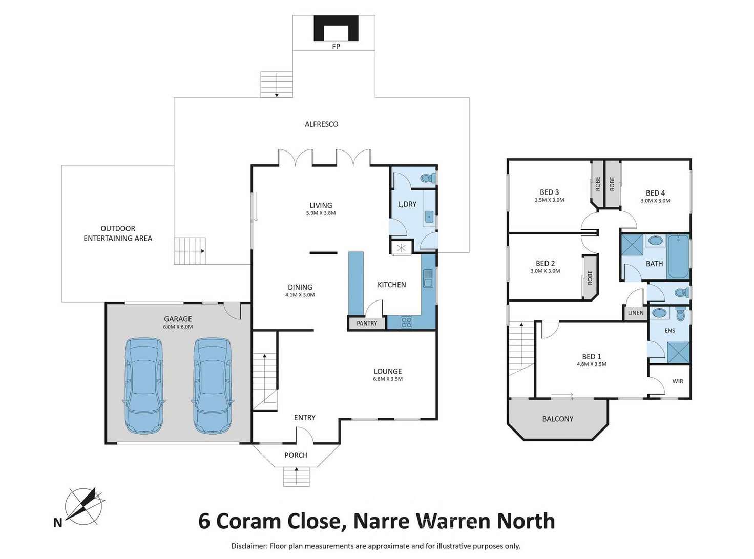 Floorplan of Homely house listing, 6 Coram Close, Narre Warren North VIC 3804