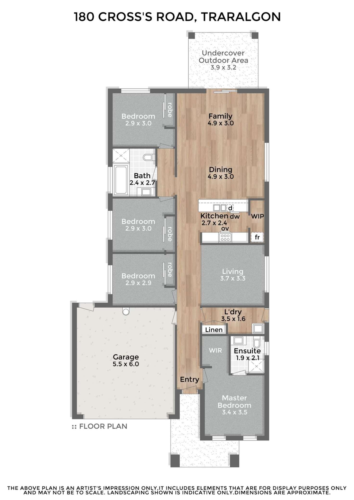 Floorplan of Homely house listing, 180 Cross's Road, Traralgon VIC 3844