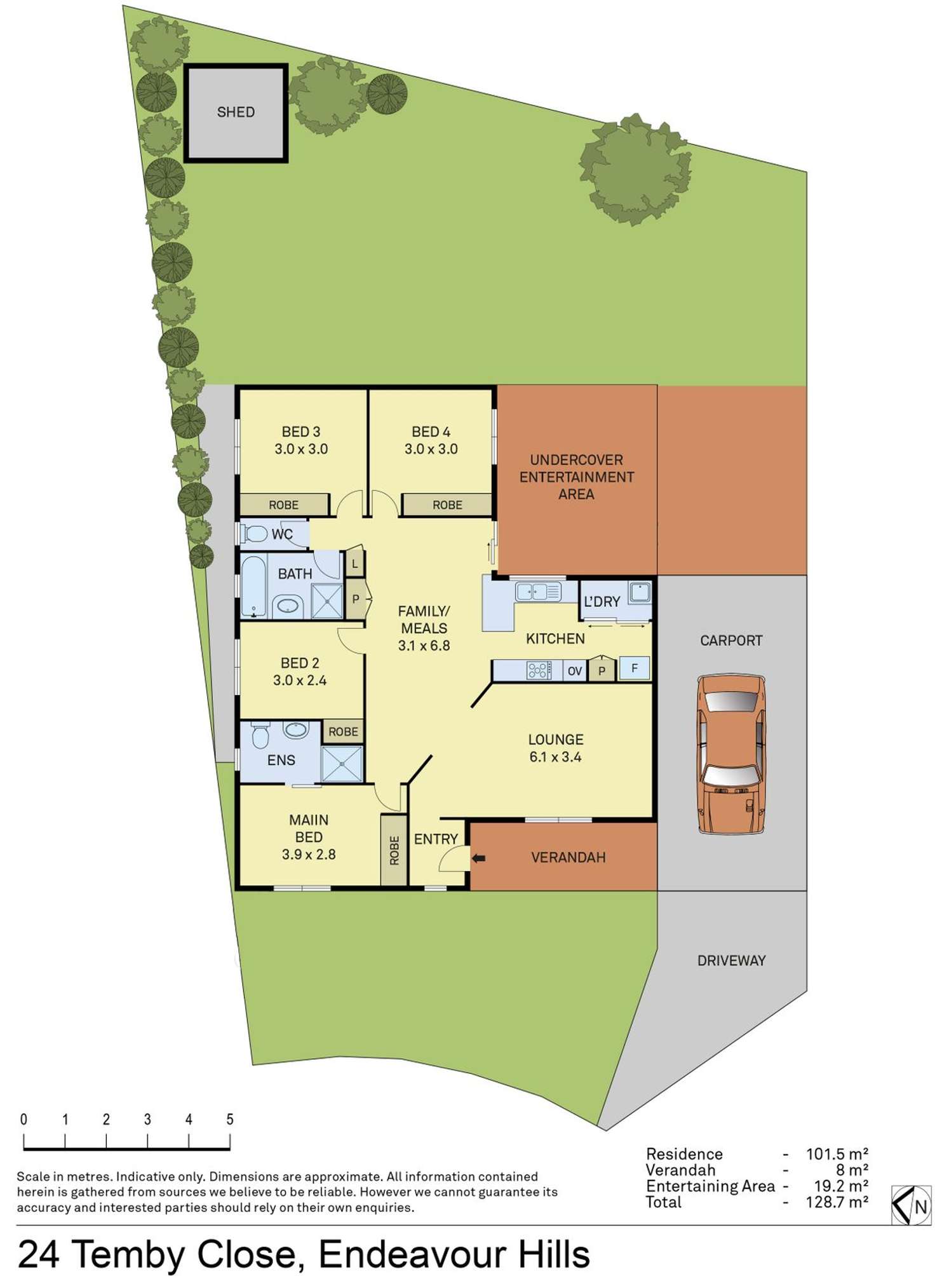 Floorplan of Homely house listing, 24 Temby Close, Endeavour Hills VIC 3802