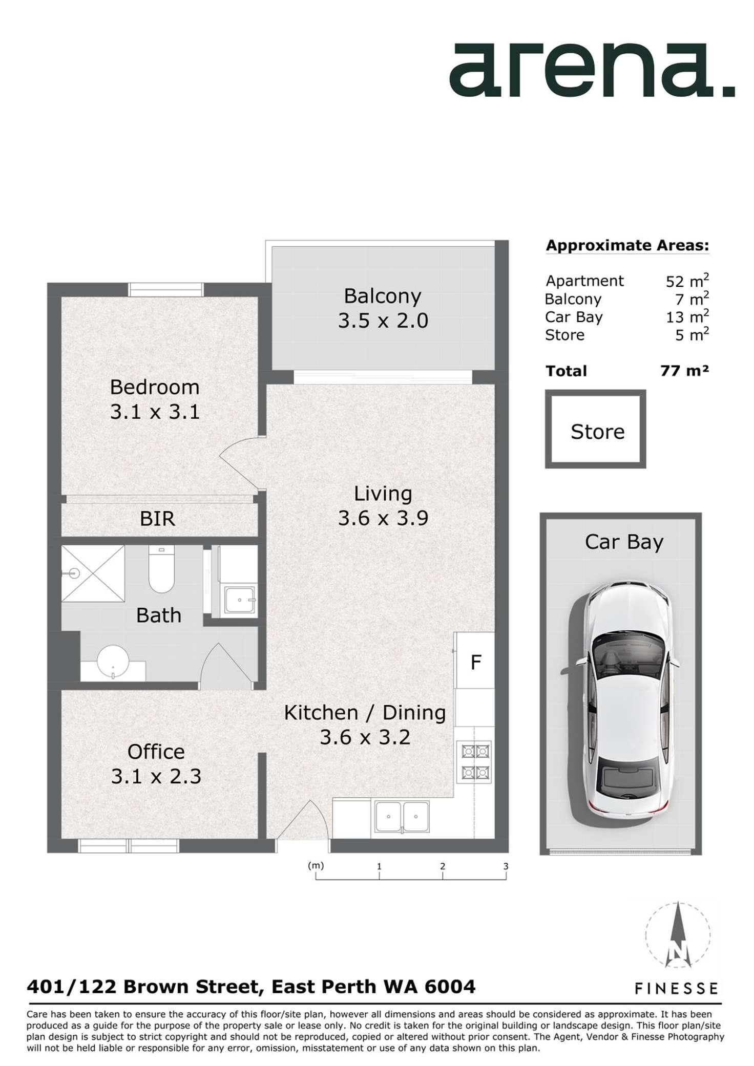 Floorplan of Homely apartment listing, 401/122 Brown Street, East Perth WA 6004