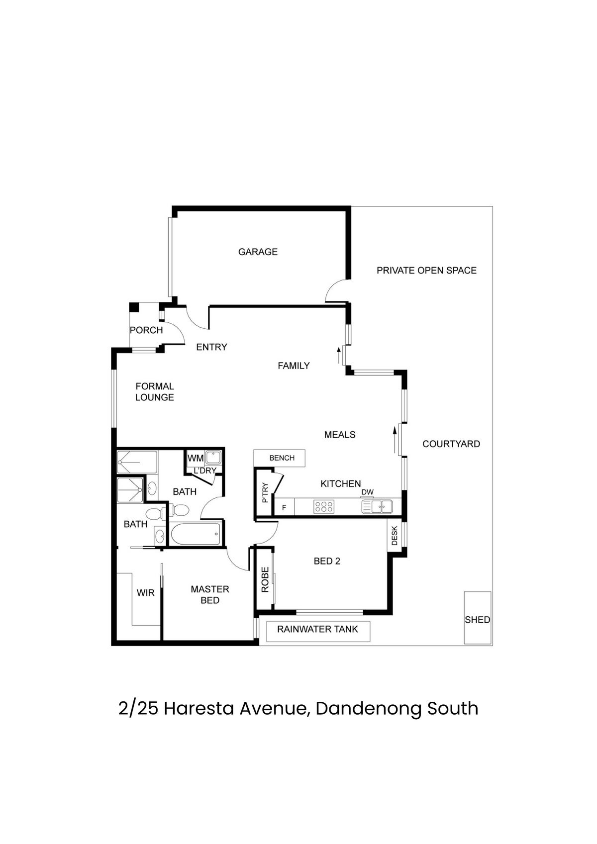 Floorplan of Homely unit listing, 2/25 Haresta Avenue, Dandenong VIC 3175