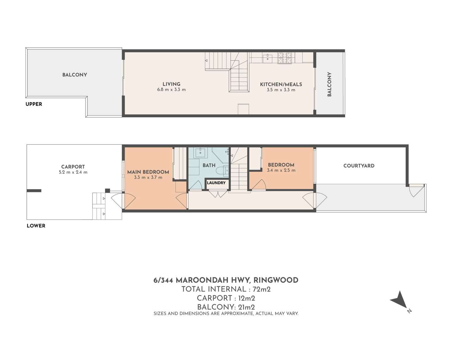 Floorplan of Homely townhouse listing, 6/344 Maroondah Highway, Ringwood VIC 3134