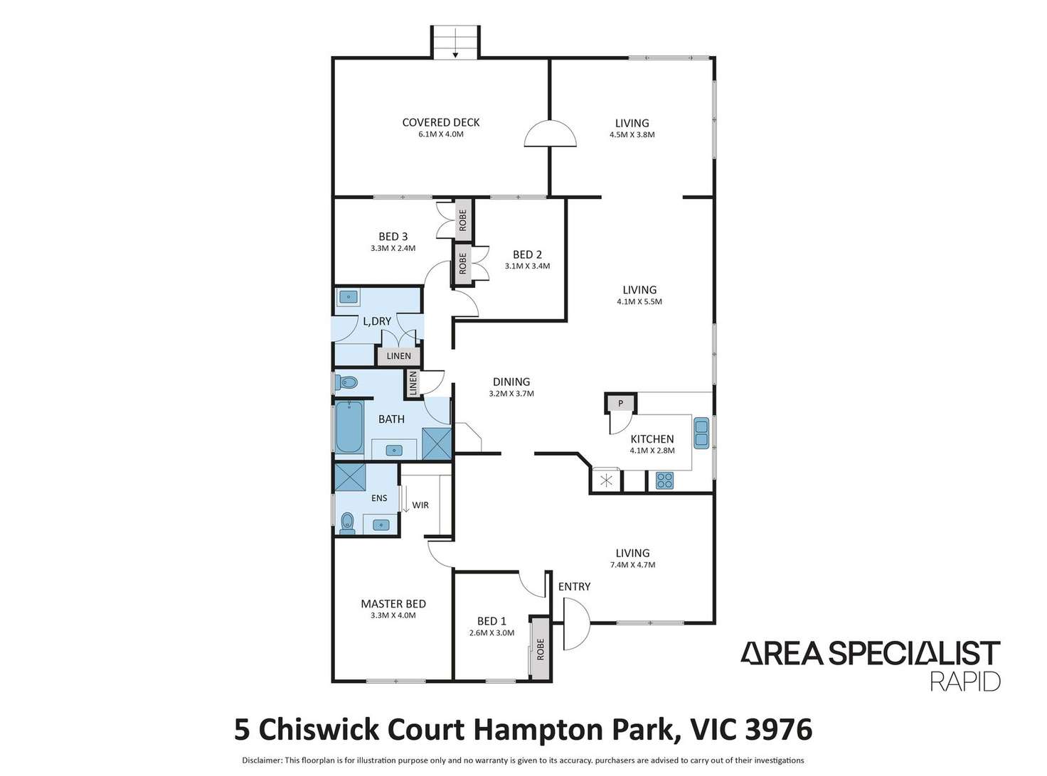Floorplan of Homely house listing, 5 Chiswick Court, Hampton Park VIC 3976