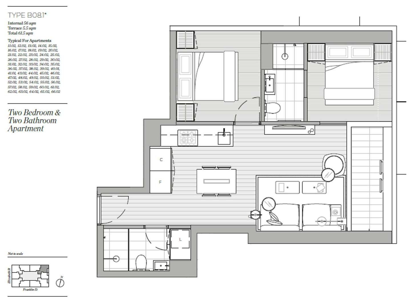 Floorplan of Homely apartment listing, 3602/462 Elizabeth Street, Melbourne VIC 3000