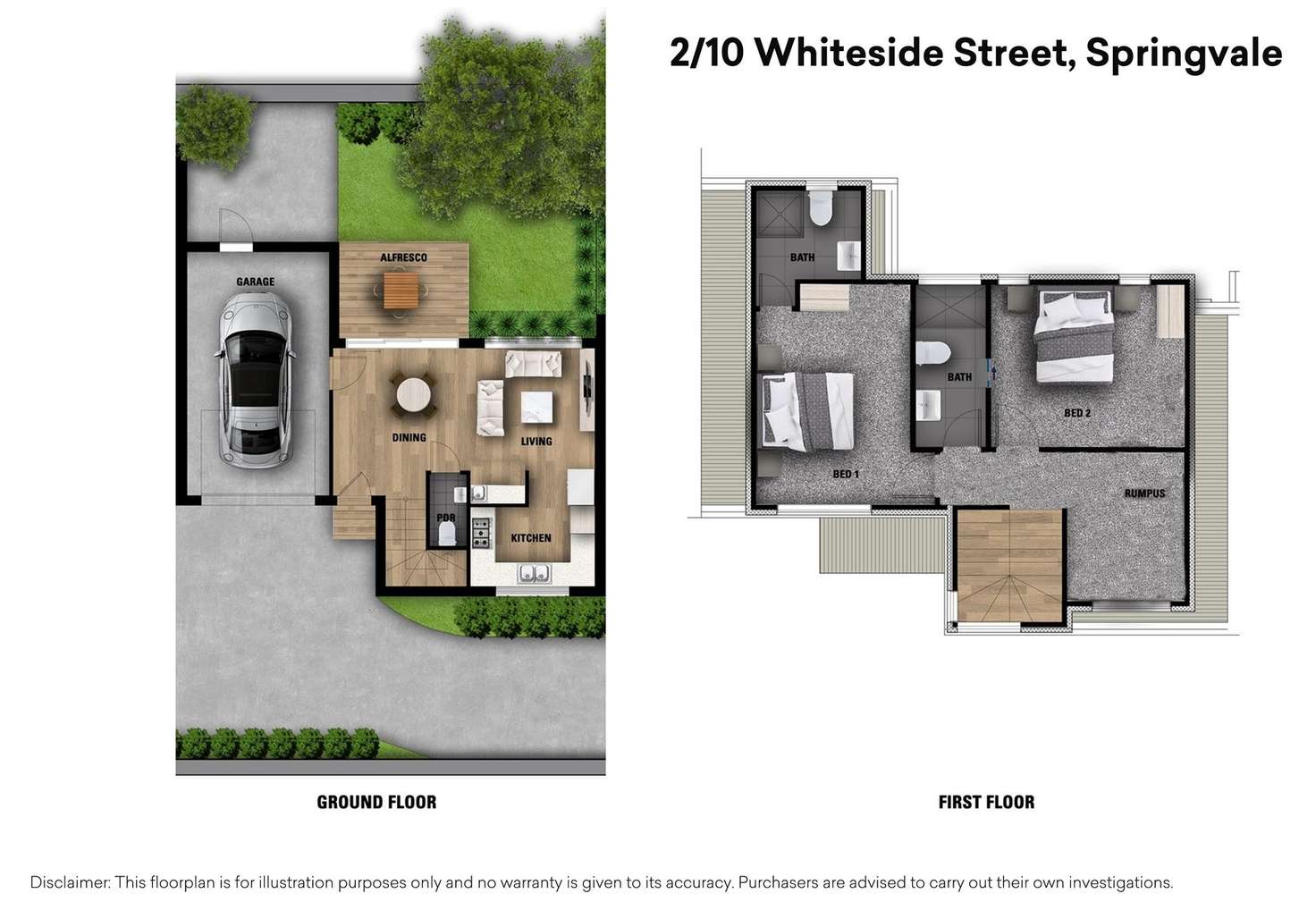 Floorplan of Homely townhouse listing, 2/10 Whiteside Street, Springvale VIC 3171
