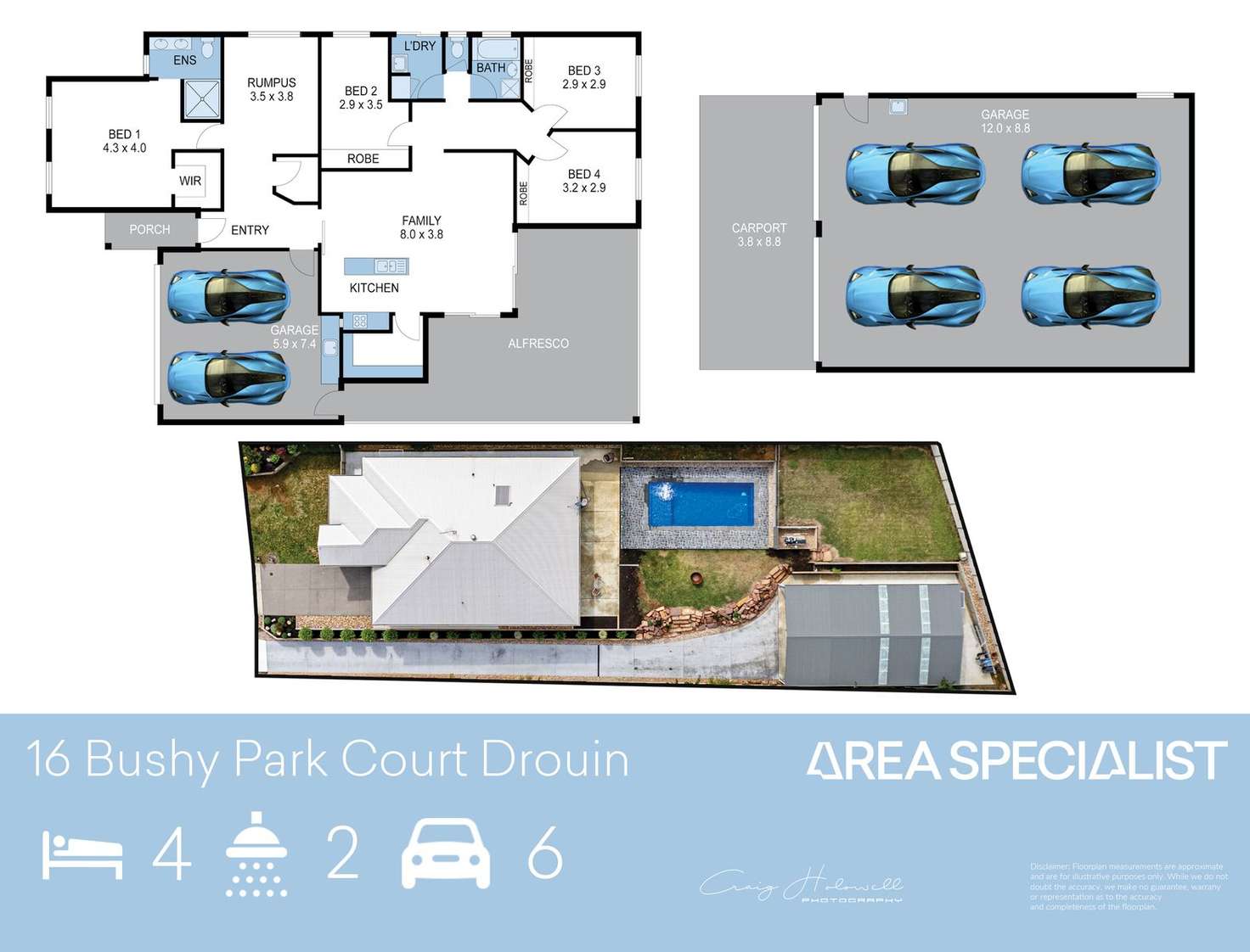 Floorplan of Homely house listing, 16 Bushy Park Court, Drouin VIC 3818
