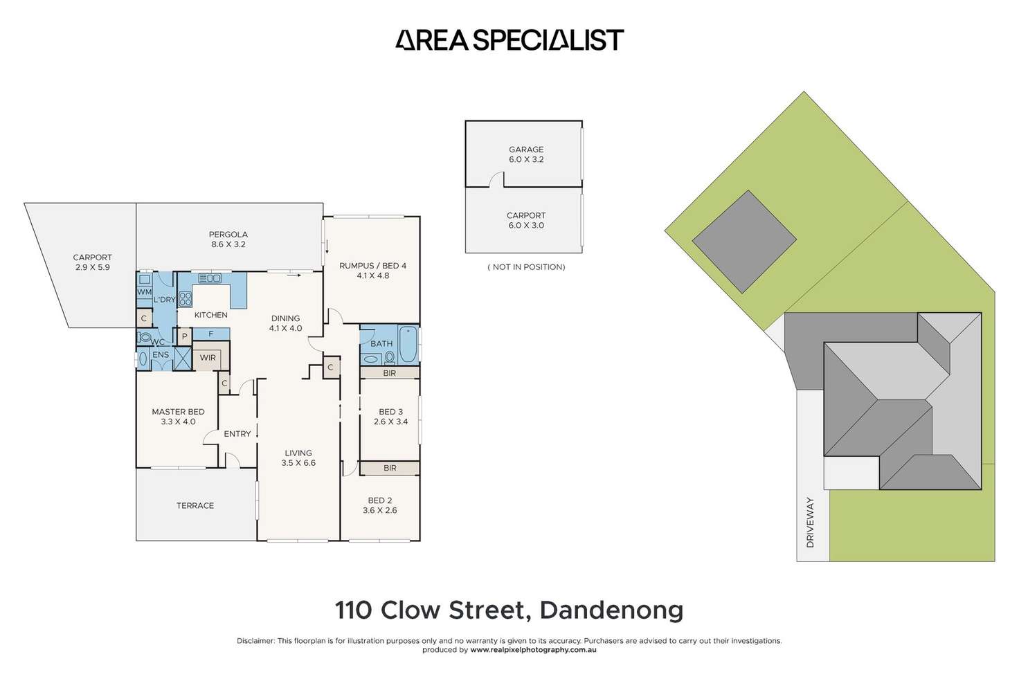 Floorplan of Homely house listing, 110 Clow Street, Dandenong VIC 3175