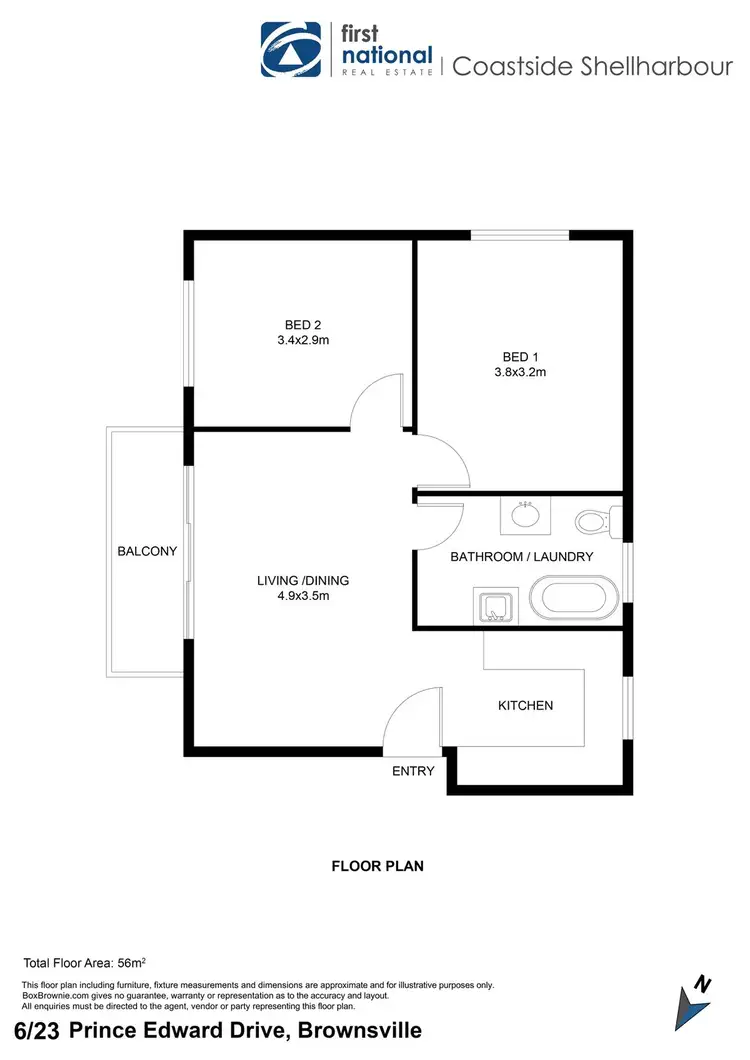 Floorplan of Homely unit listing, 6/23 Prince Edward Drive, Brownsville NSW 2530
