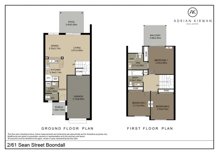Floorplan of Homely townhouse listing, 2/61 Sean Street, Boondall QLD 4034