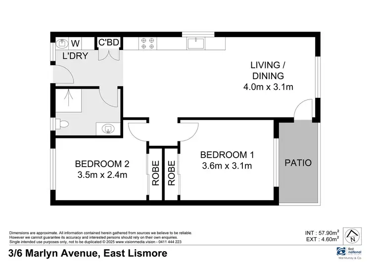 Floorplan of Homely unit listing, 3/6 Marlyn Avenue, East Lismore NSW 2480