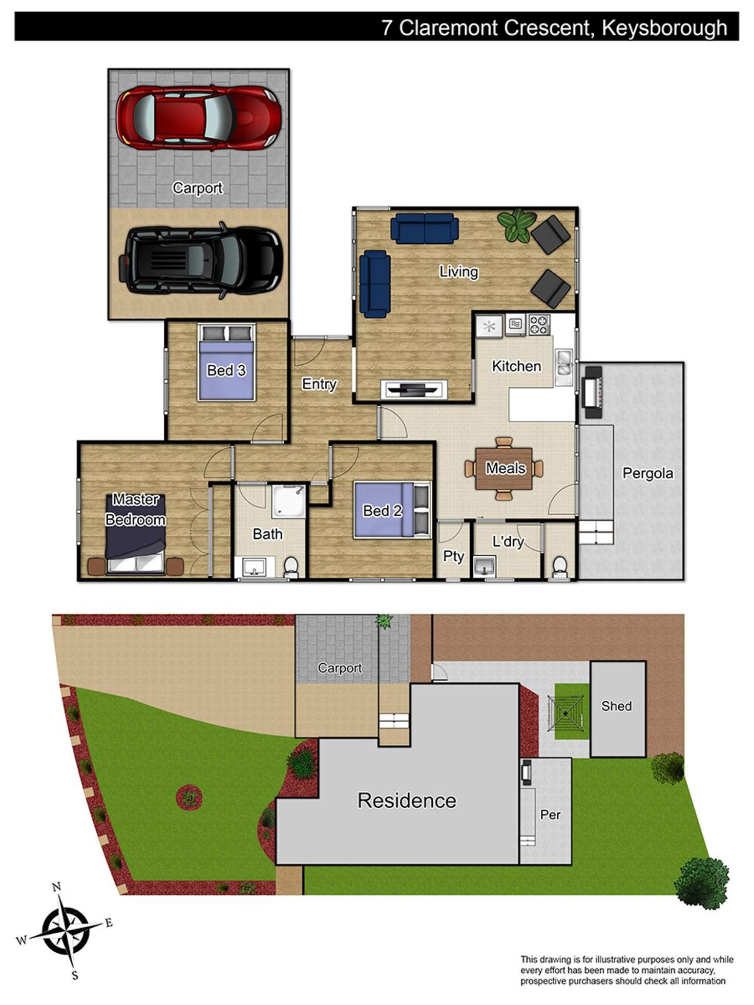 Floorplan of Homely house listing, 7 Claremont Crescent, Keysborough VIC 3173