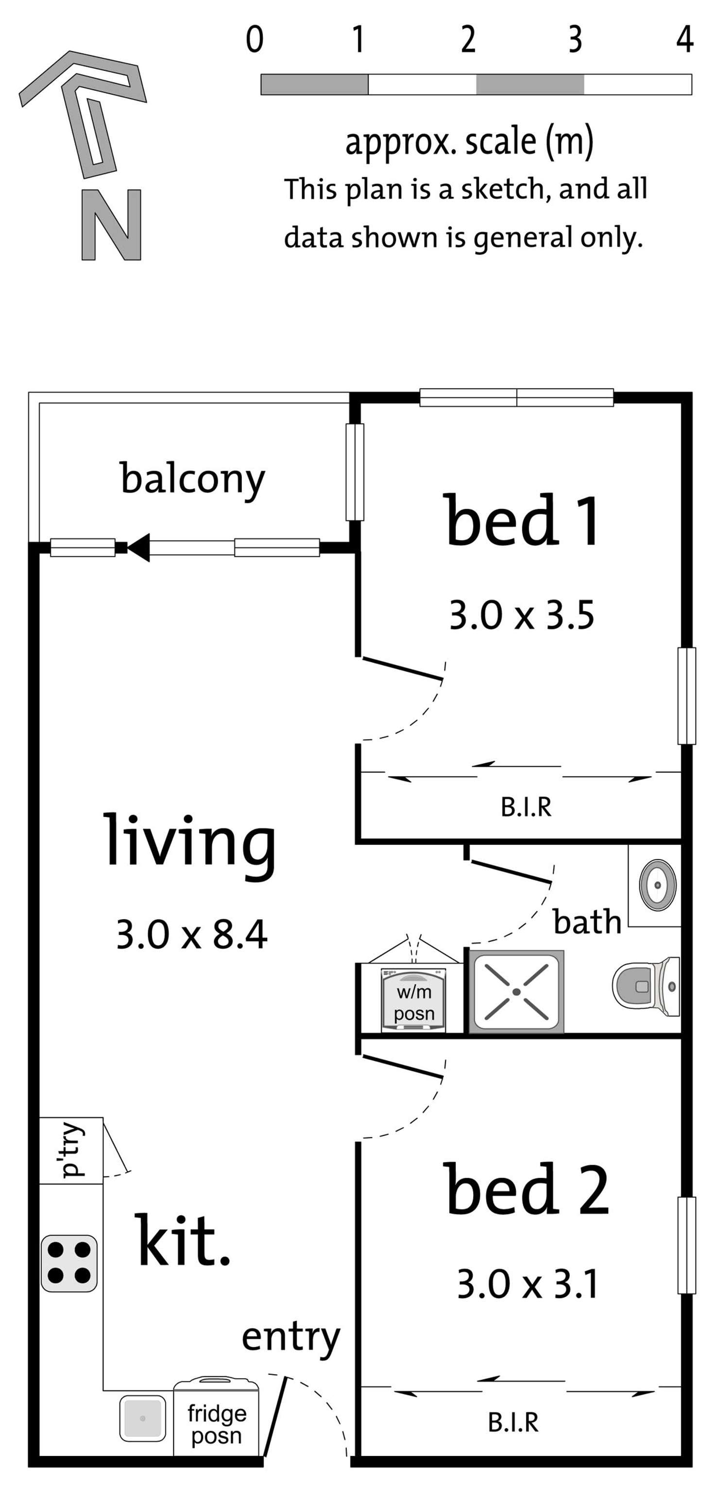 Floorplan of Homely apartment listing, B418/8 Grosvenor Street, Abbotsford VIC 3067