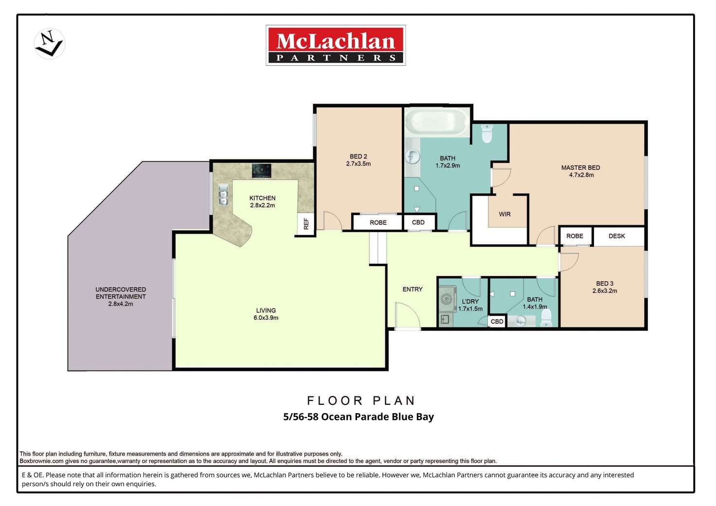 Floorplan of Homely unit listing, 5/56-58 Werrina Parade, Blue Bay NSW 2261