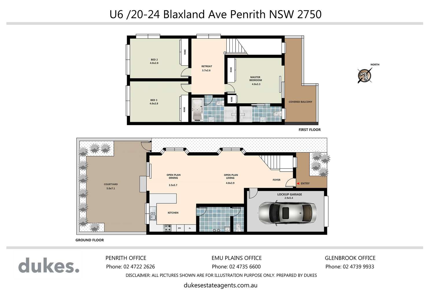 Floorplan of Homely townhouse listing, 6/20-24 Blaxland Avenue, Penrith NSW 2750