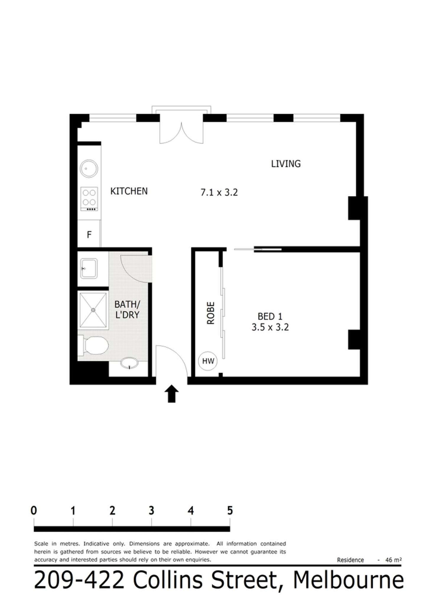 Floorplan of Homely unit listing, 209/422 Collins St, Melbourne VIC 3000