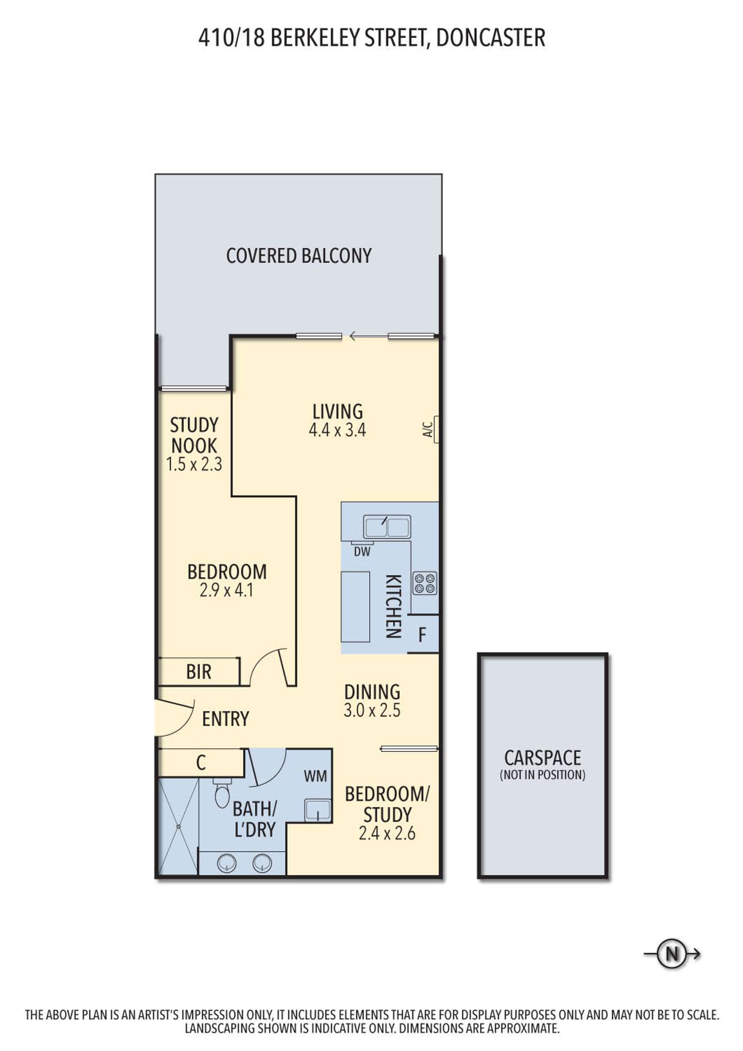 Floorplan of Homely apartment listing, 410/18 Berkeley Street, Doncaster VIC 3108