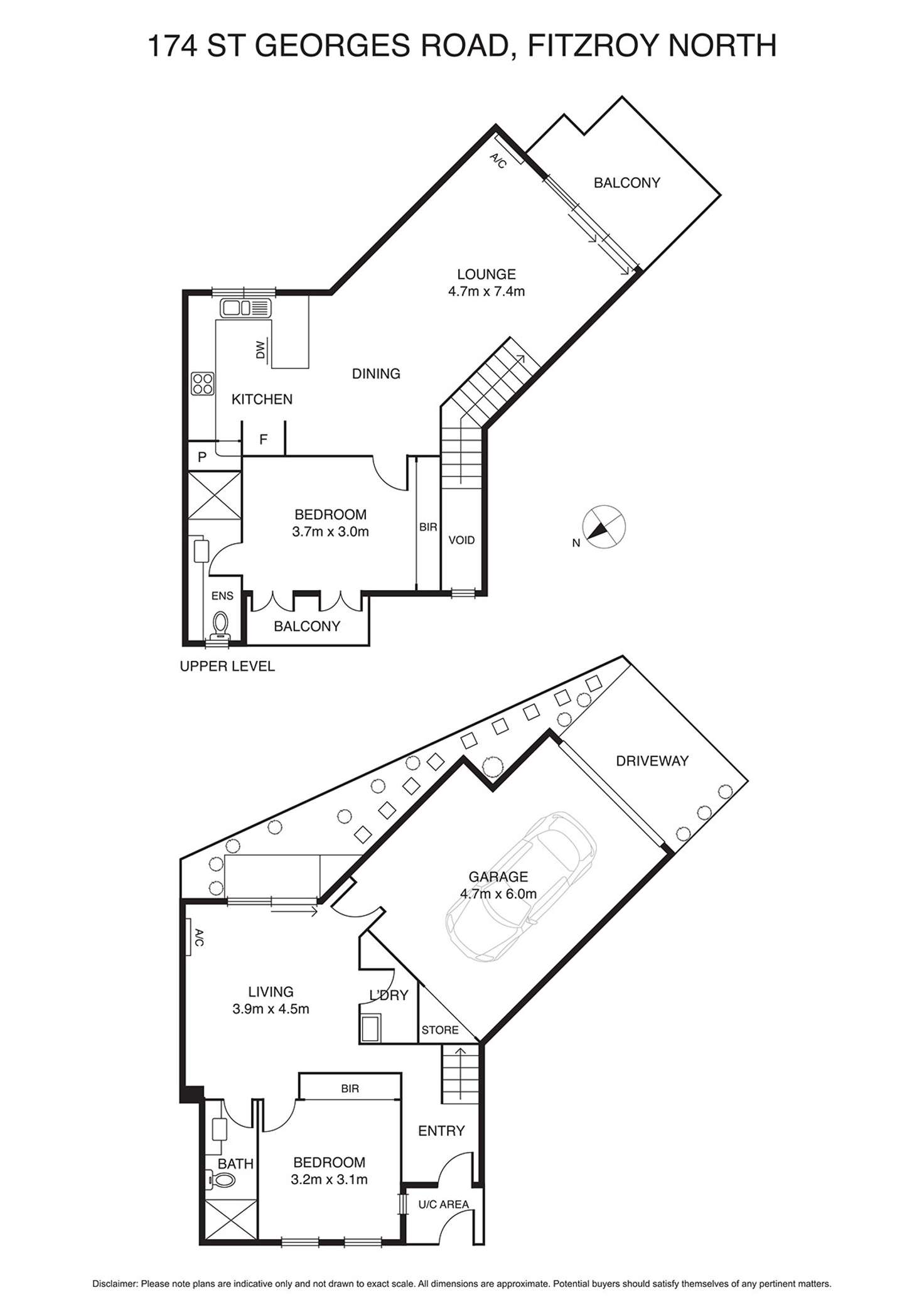 Floorplan of Homely townhouse listing, 174 St Georges Road, Fitzroy North VIC 3068
