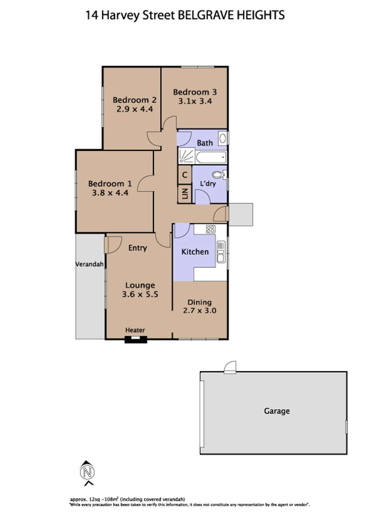 Floorplan of Homely house listing, 14 Harvey Street, Belgrave Heights VIC 3160