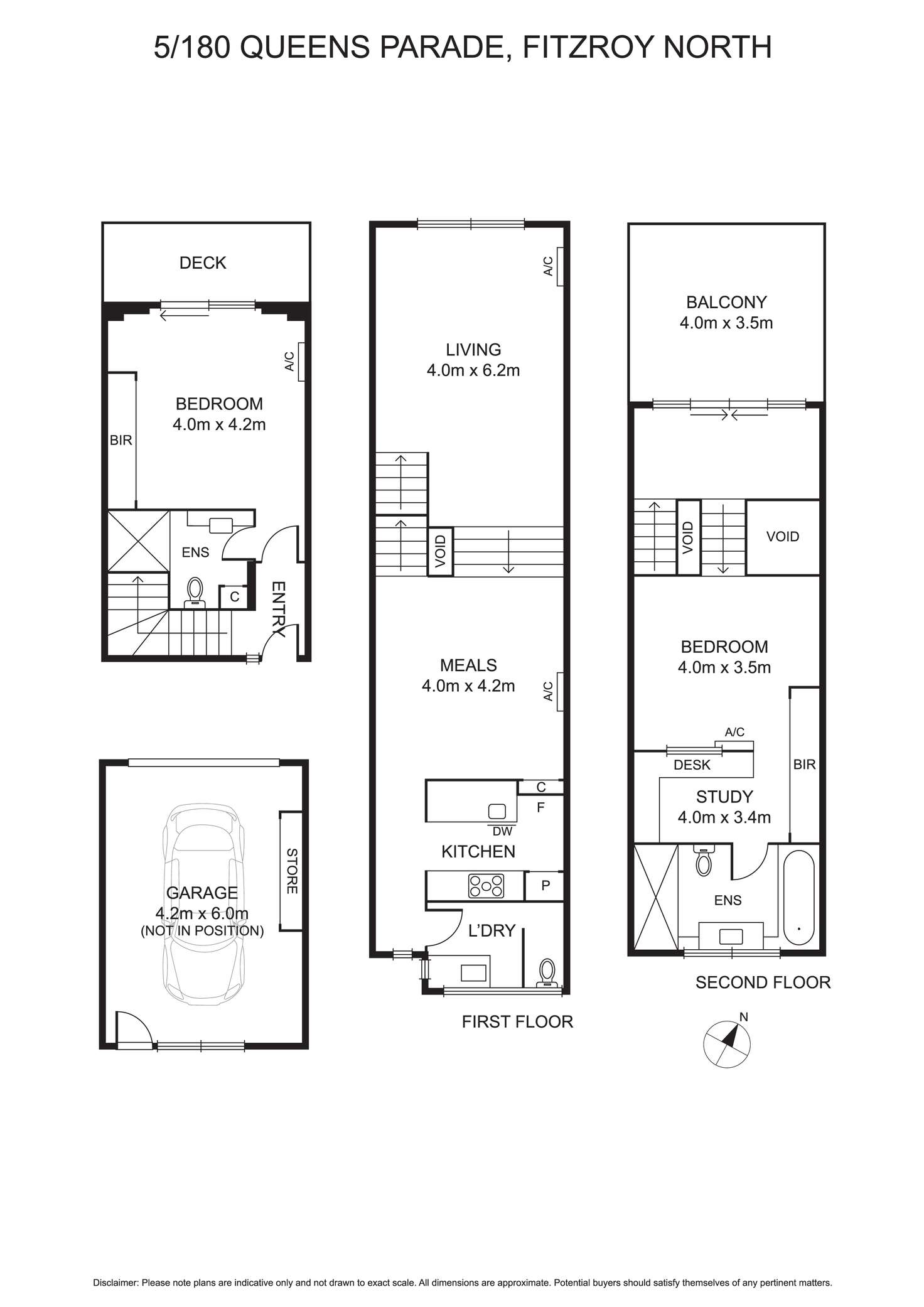 Floorplan of Homely townhouse listing, 5/180 Queens Parade, Fitzroy North VIC 3068