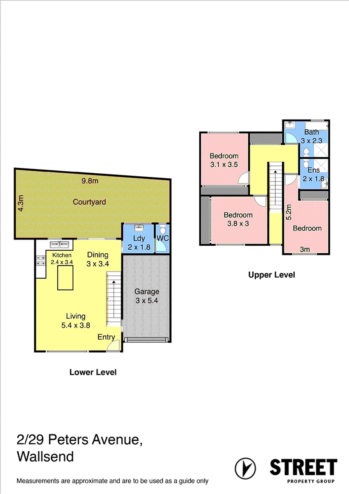 Floorplan of Homely townhouse listing, 2/29A Peters Avenue, Wallsend NSW 2287