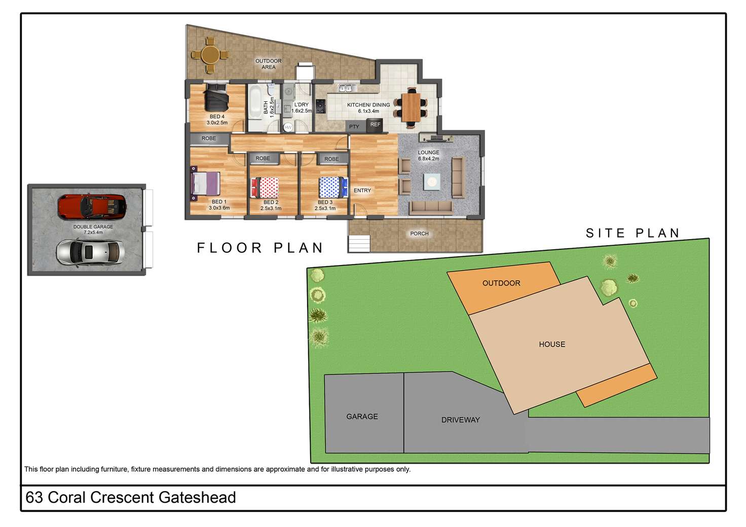 Floorplan of Homely house listing, 63 Coral Crescent, Gateshead NSW 2290