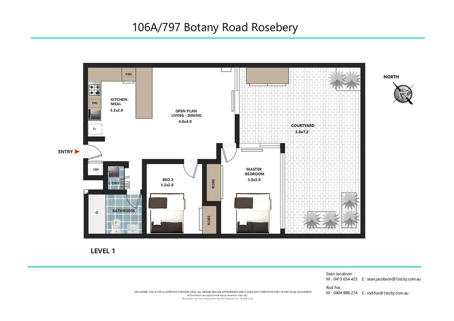 Floorplan of Homely apartment listing, 106A/797 Botany Road, Rosebery NSW 2018