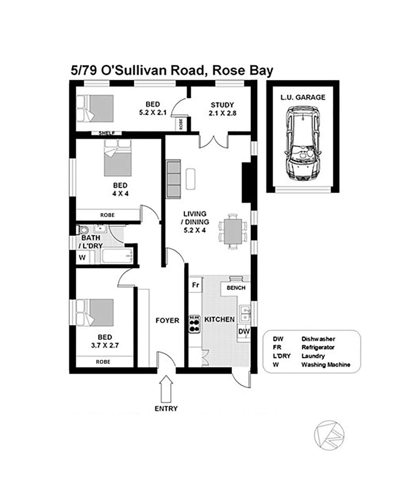 Floorplan of Homely apartment listing, 5/79 O'Sullivan Road, Rose Bay NSW 2029