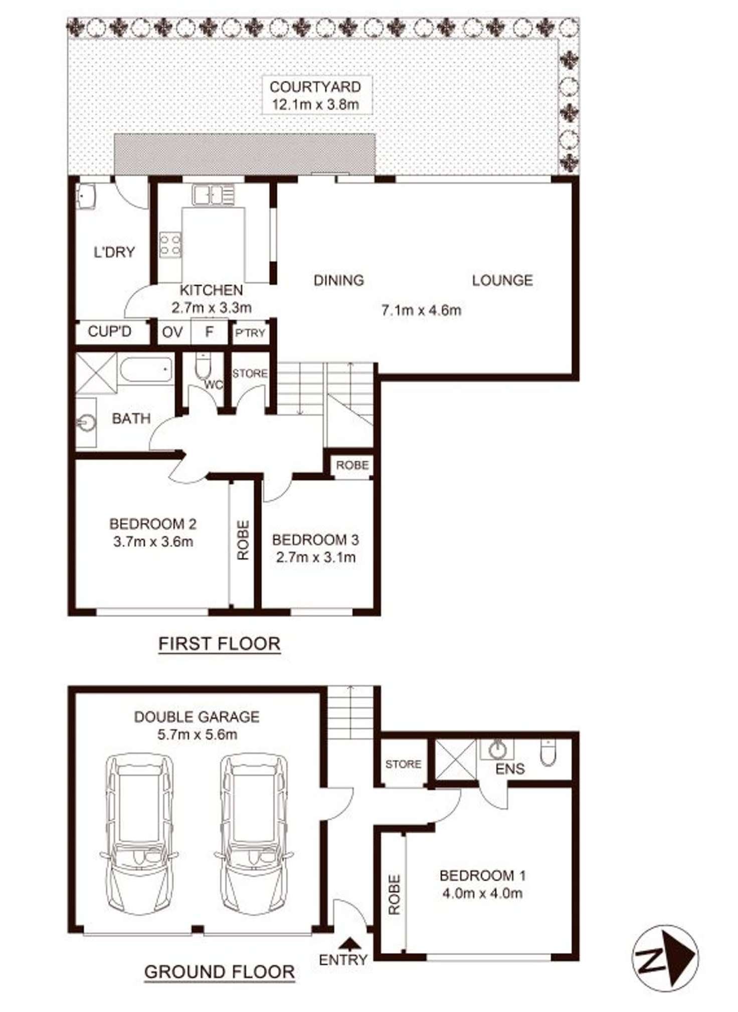 Floorplan of Homely townhouse listing, 5/61 Caringbah Road, Caringbah NSW 2229