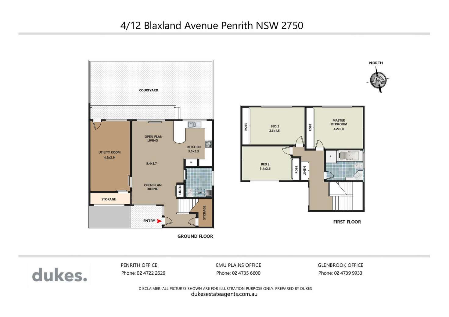 Floorplan of Homely townhouse listing, 4/12 Blaxland Avenue, Penrith NSW 2750