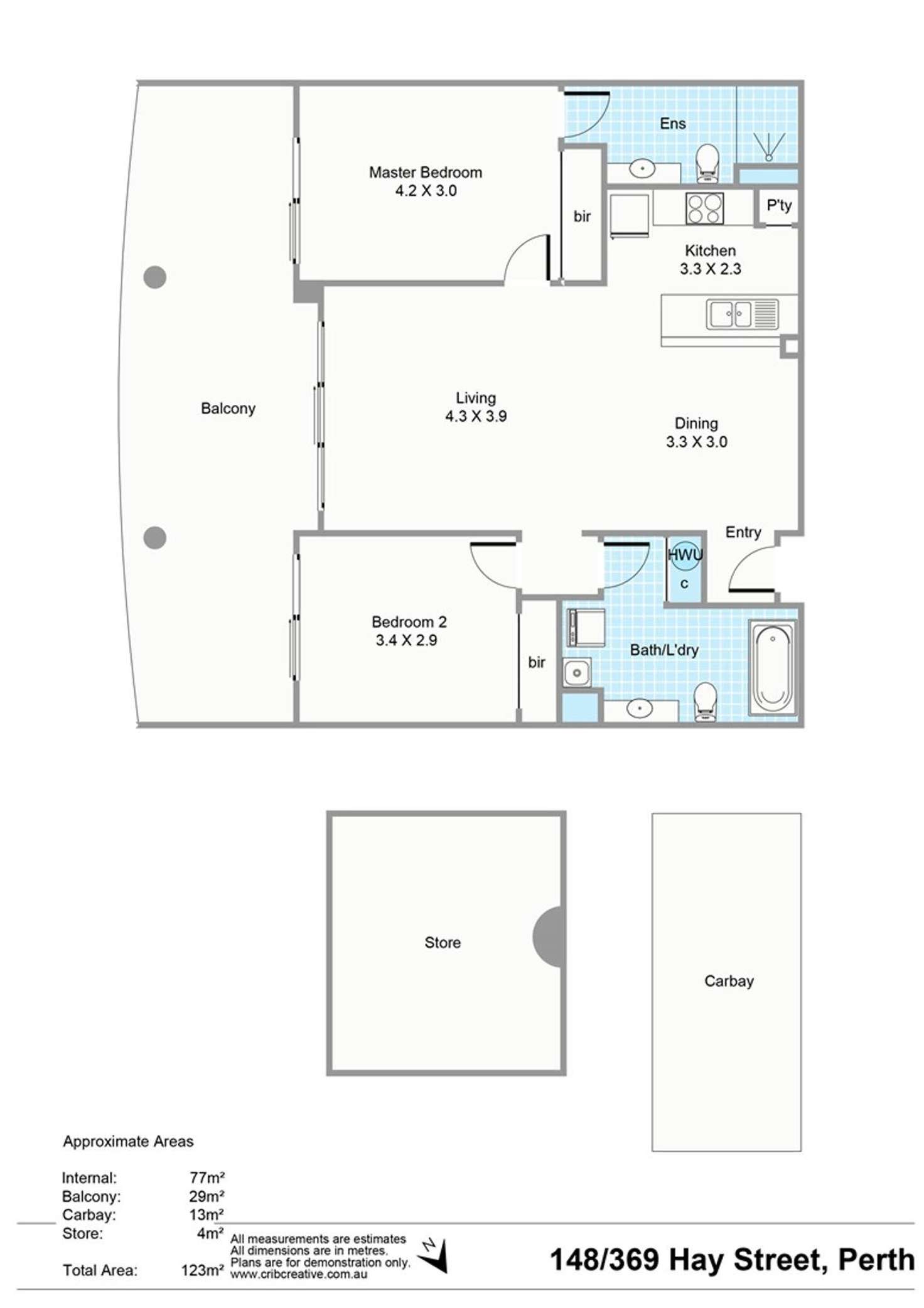 Floorplan of Homely apartment listing, 148/369 Hay Street, Perth WA 6000