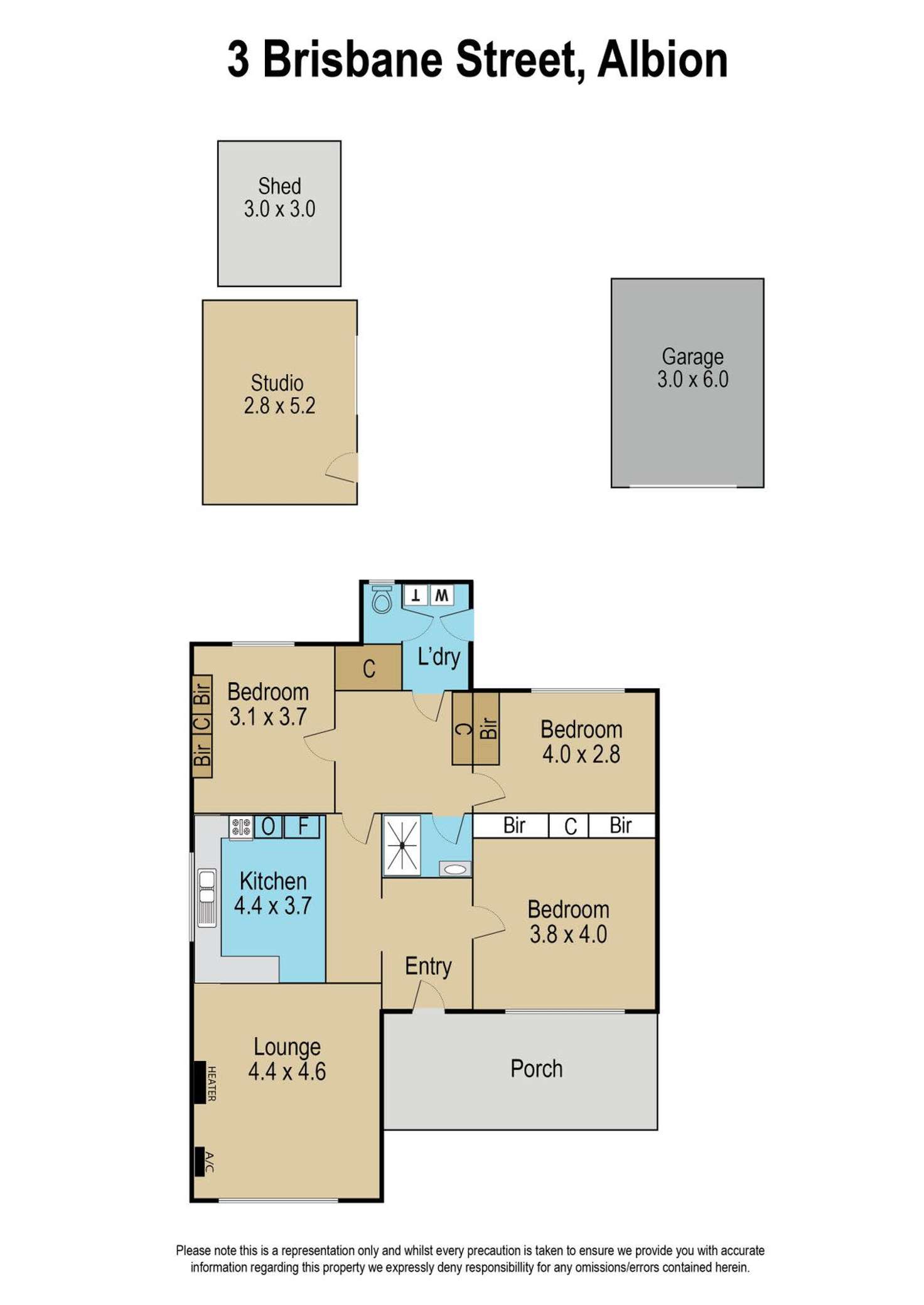 Floorplan of Homely house listing, 3 Brisbane Street, Albion VIC 3020