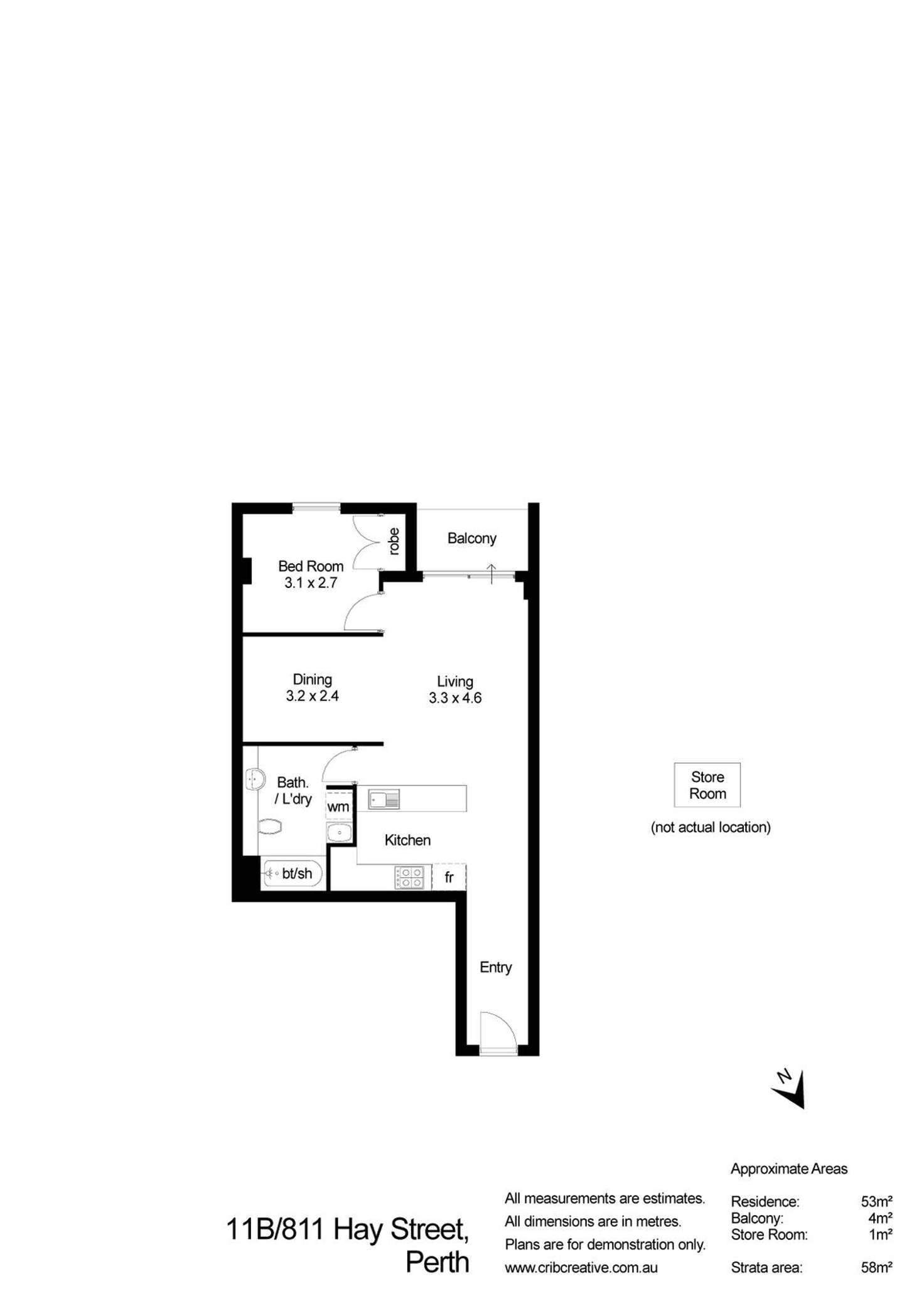 Floorplan of Homely apartment listing, 11B/811 Hay Street, Perth WA 6000