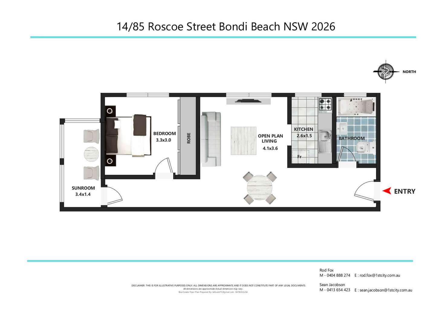 Floorplan of Homely apartment listing, 14/85 Roscoe Street, Bondi Beach NSW 2026